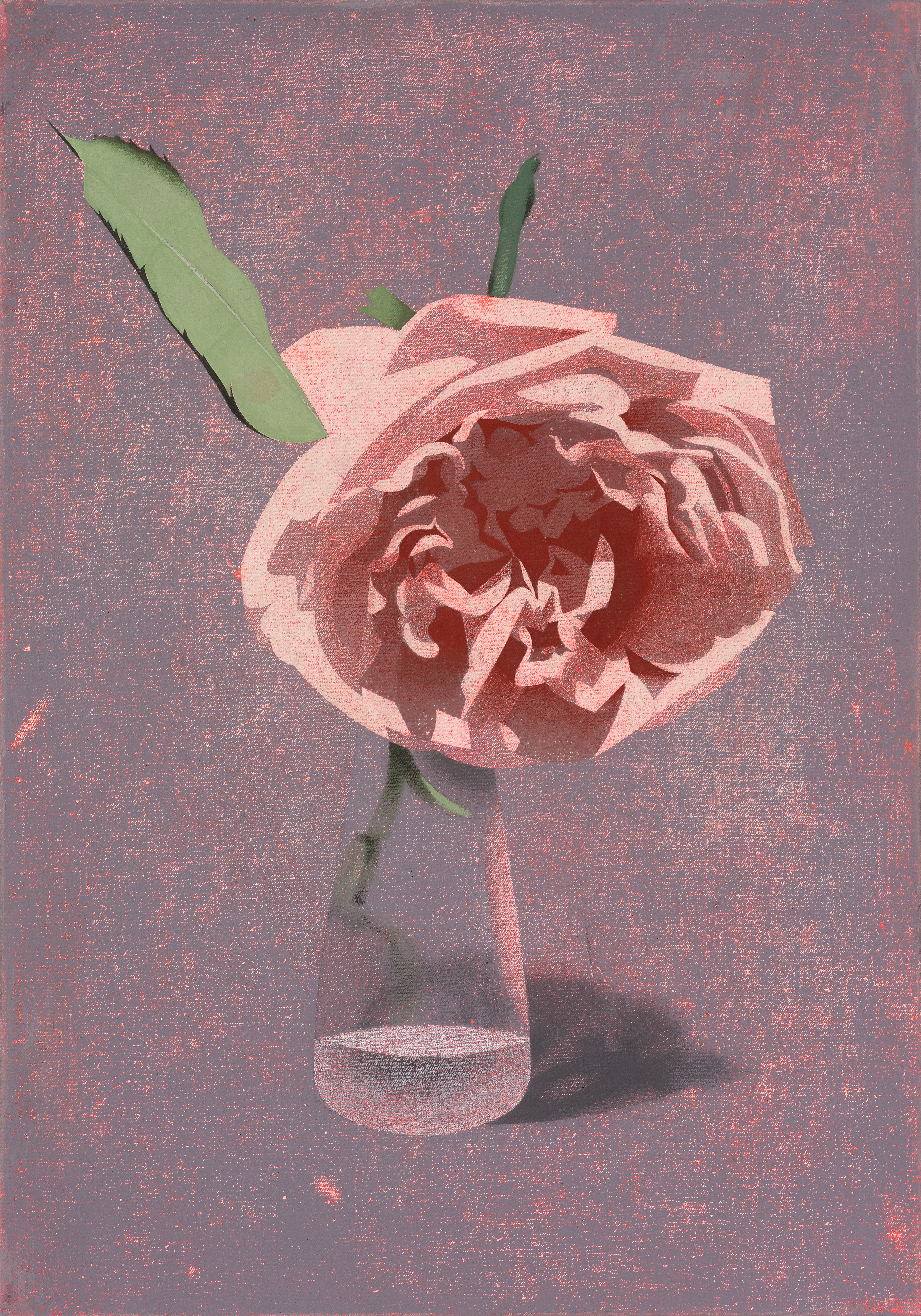 Robert Seidel: Rose 2. Eitempera auf Leinwand, 50 x 35 cm, 2025. Foto: Sebastian Komnick