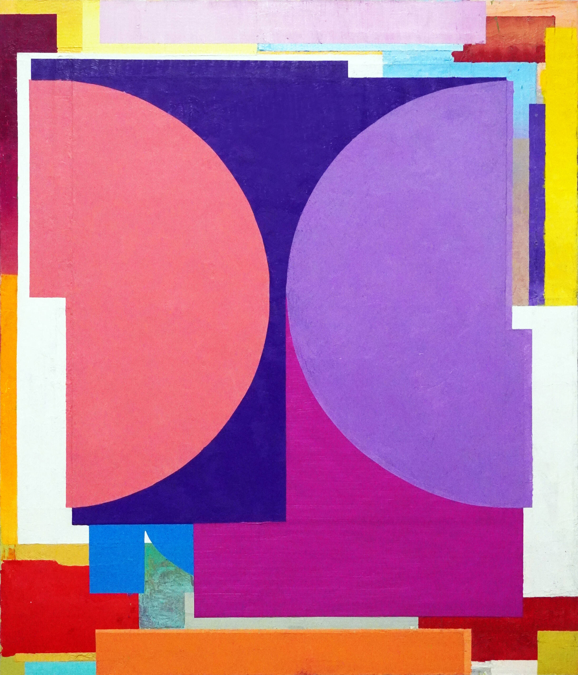 Der Spalt zwischen Blumentopf und Kühlschrank, 2025. Öl auf Leinwand, 130 x 110 cm